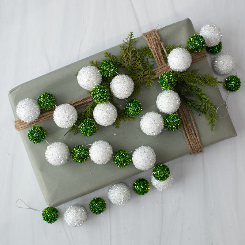 Vintage Charm with Snowball Garland