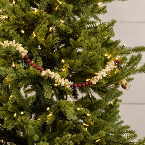 9' POPCORN CRANBERRY GARLAND