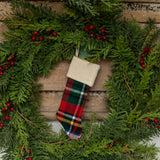 8" TARTAN STOCKING ORNAMENT W/ CREAM CUFF
