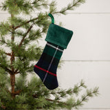 8" TARTAN STOCKING ORNAMENT W/ GREEN CUFF