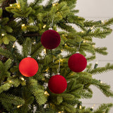 SET/ 4 - 2.5" RED FLOCKED BALLS